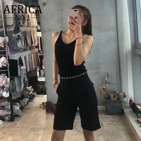 women's shorts ladies' casual fashion design blouse outfit for women black non-elastic fabric femme streetwear clothes v2121002, White;black
women's shorts ladies' casual fashion design blouse outfit for women black non-elastic fabric femme streetwear clothes v2121002, White;black