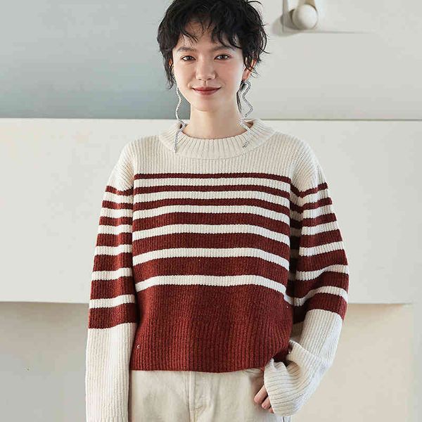 tees korean striped knitted for women o neck long sleeve hit color casual sweater female fashion clothing 2021, White
tees korean striped knitted for women o neck long sleeve hit color casual sweater female fashion clothing 2021, White