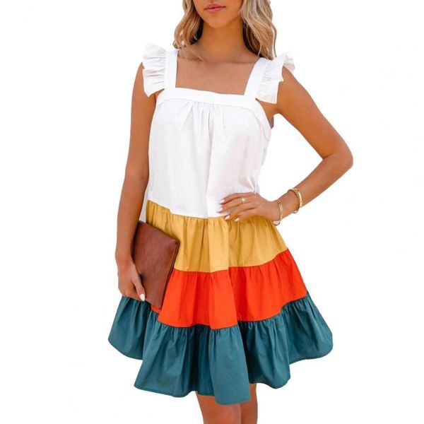 casual dresses cake dress contrast color strap women sleeveless patchwork ruffle hem for vacation, Black;gray
casual dresses cake dress contrast color strap women sleeveless patchwork ruffle hem for vacation, Black;gray