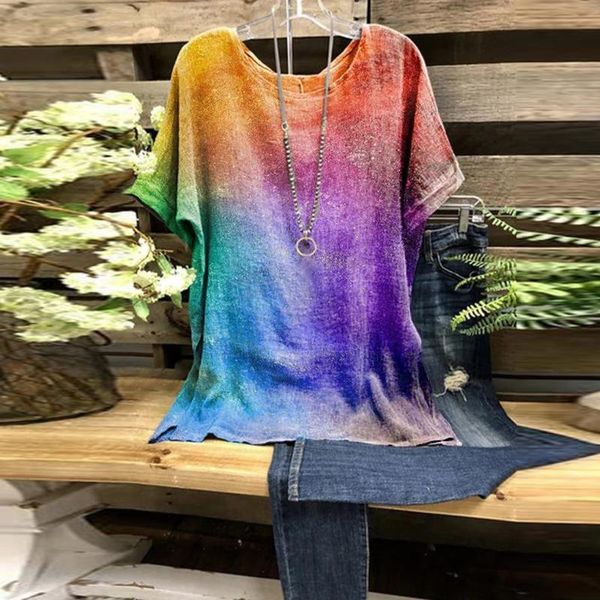 women's t-shirt gradient tie-dye t-shirts s fashion oversized casual loose o-neck short sleeve ropa mujer, White
women's t-shirt gradient tie-dye t-shirts s fashion oversized casual loose o-neck short sleeve ropa mujer, White