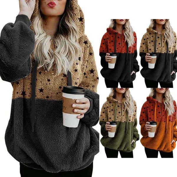 women's hoodies & sweatshirts 2021 fashion women autumn winter zipper pullover star printed pocket warm coat drawstring jacket, Black
women's hoodies & sweatshirts 2021 fashion women autumn winter zipper pullover star printed pocket warm coat drawstring jacket, Black