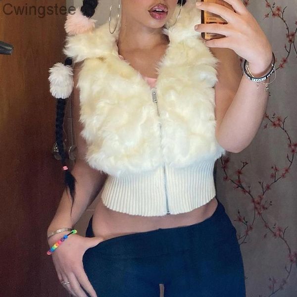 women's jackets streetwear harajuku fur sleeveless zip up chic cute aesthetic crop tank coats casual autumn outfits, Black;brown
women's jackets streetwear harajuku fur sleeveless zip up chic cute aesthetic crop tank coats casual autumn outfits, Black;brown