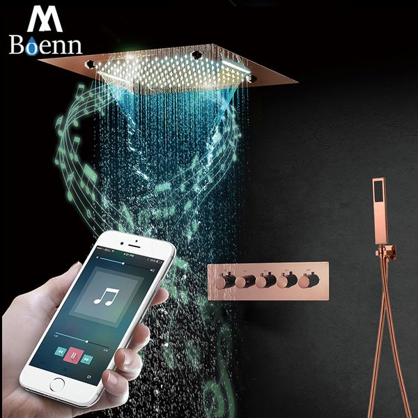 luxurious 20 inch brushed/rose/polished gold rain shower system thermostatic smart led music shower head bathroom faucet brass
luxurious 20 inch brushed/rose/polished gold rain shower system thermostatic smart led music shower head bathroom faucet brass