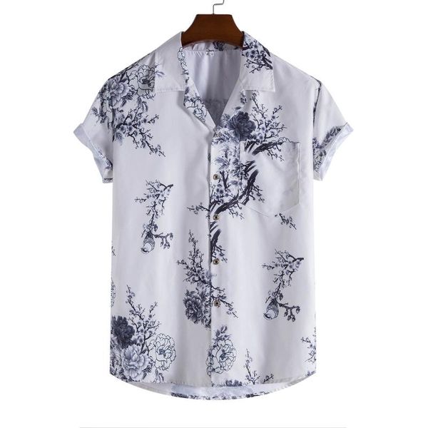men's casual shirts summer fashion short sleeve harajuku shirt men hawaiian print button up for chemise homme, White;black
men's casual shirts summer fashion short sleeve harajuku shirt men hawaiian print button up for chemise homme, White;black