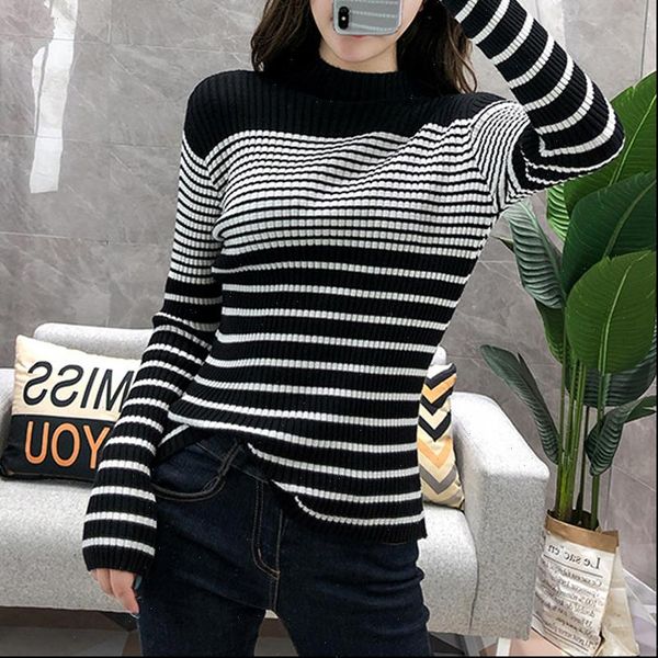 fashion womens sweaters striped turtleneck sweater women autumn winter knitted pullover slim soft jumper female, White;black
fashion womens sweaters striped turtleneck sweater women autumn winter knitted pullover slim soft jumper female, White;black