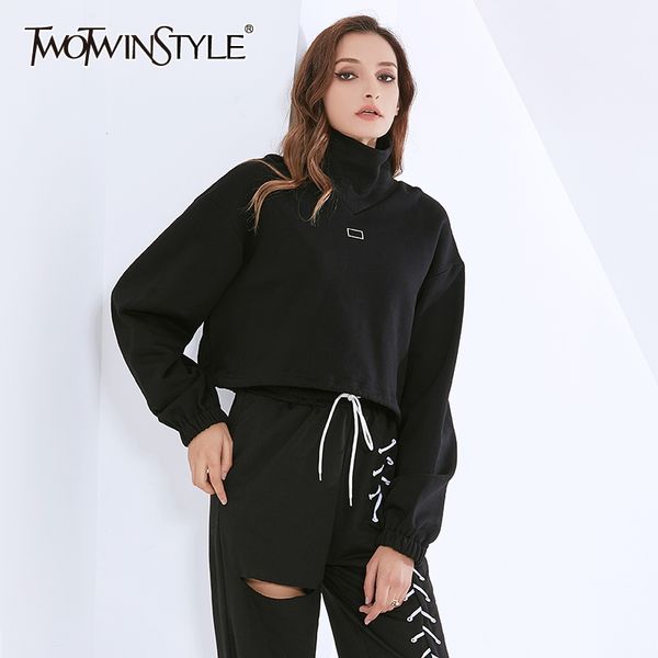 black patchwork short sweatshirt for women turtleneck long sleeve casual basic sweatshirts female autumn 210524
black patchwork short sweatshirt for women turtleneck long sleeve casual basic sweatshirts female autumn 210524