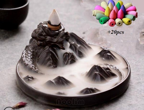 fragrance lamps ceramic black dragon backflow waterfall incense burner coil holder buddhist censer home decors +10pcs cones
fragrance lamps ceramic black dragon backflow waterfall incense burner coil holder buddhist censer home decors +10pcs cones
