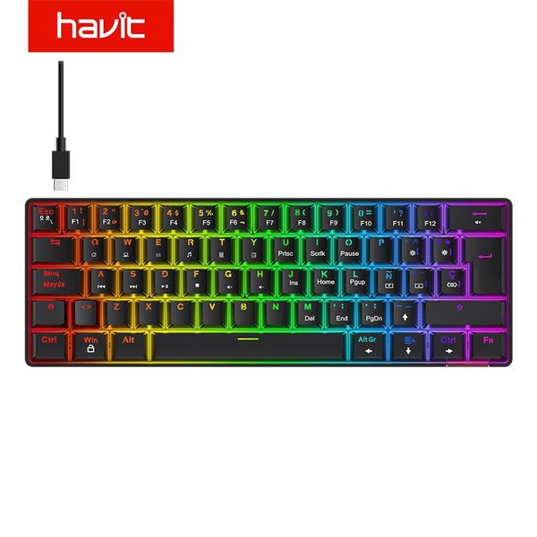 keyboards havit mechanical gamer keyboard wired red switch 62 keys anti-ghosting for gaming and work spanish version black
keyboards havit mechanical gamer keyboard wired red switch 62 keys anti-ghosting for gaming and work spanish version black