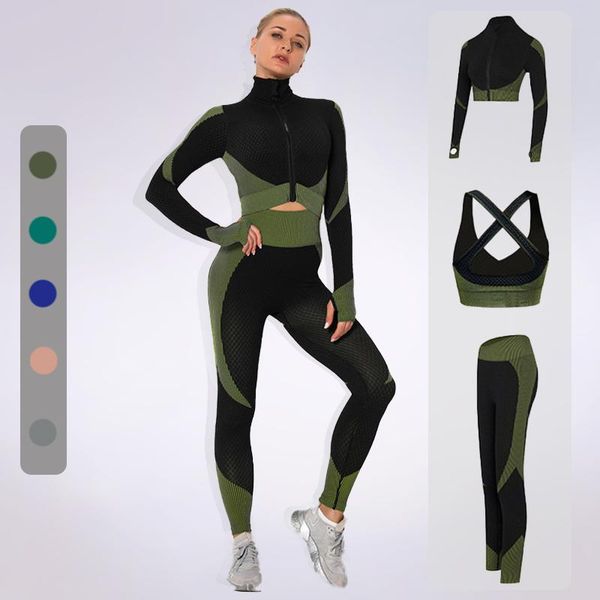 yoga outfit 3pcs elastic sport suits seamless workout set breathable fitness pants push up bra full sleeve crop 6094
yoga outfit 3pcs elastic sport suits seamless workout set breathable fitness pants push up bra full sleeve crop 6094