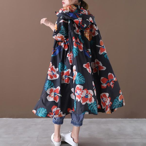 women's trench coats female summer plus size korean style outerwear literary print hooded long sunscreen clothing loose, Tan;black
women's trench coats female summer plus size korean style outerwear literary print hooded long sunscreen clothing loose, Tan;black