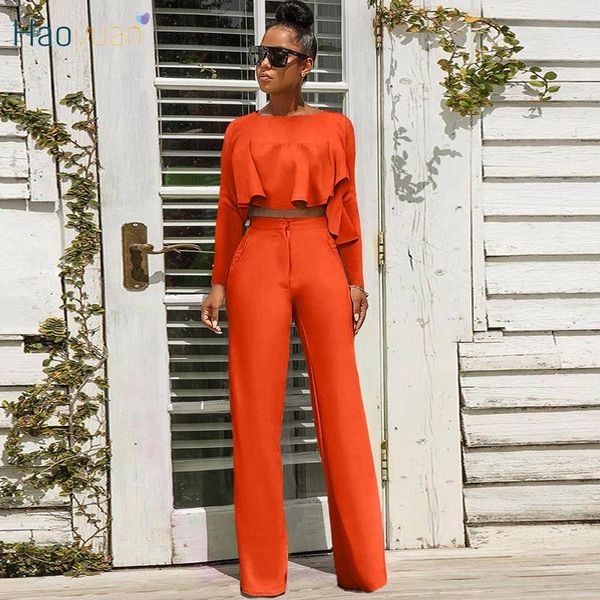 women's two piece pants haoyuan set ruffles irregular bodycon fall clothing for women office lady wear outfits matching sets, White
women's two piece pants haoyuan set ruffles irregular bodycon fall clothing for women office lady wear outfits matching sets, White