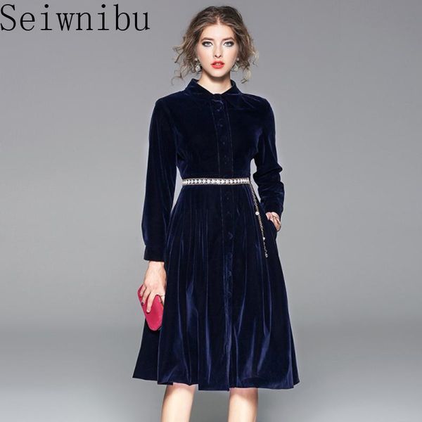 casual dresses ol lapel thick velvet blue office dress elegant women long sleeve winter moda mujer 2021 midi party, Black;gray
casual dresses ol lapel thick velvet blue office dress elegant women long sleeve winter moda mujer 2021 midi party, Black;gray