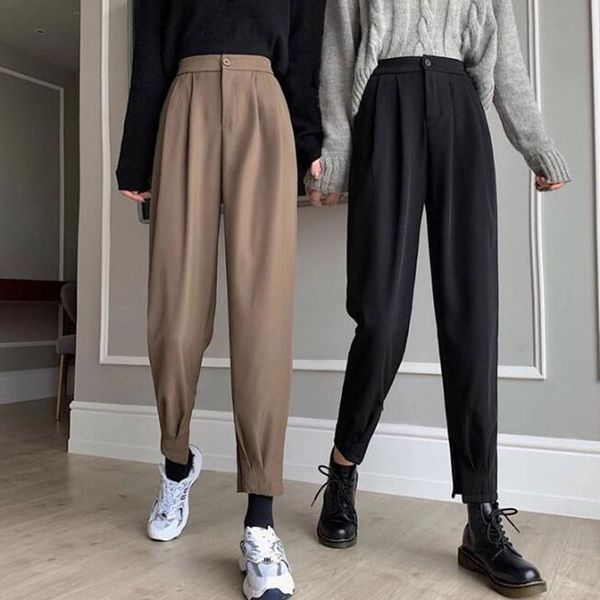 women's pants & capris 2021 harem women stretch waist bomber boot for loose caual work style girl trousers spring, Black;white
women's pants & capris 2021 harem women stretch waist bomber boot for loose caual work style girl trousers spring, Black;white