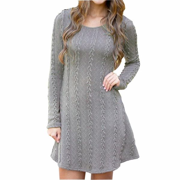 casual dresses women's a-line knitted mini dress for women winter sweater round-neck long-sleeved solid slimming outerwear, Black;gray
casual dresses women's a-line knitted mini dress for women winter sweater round-neck long-sleeved solid slimming outerwear, Black;gray