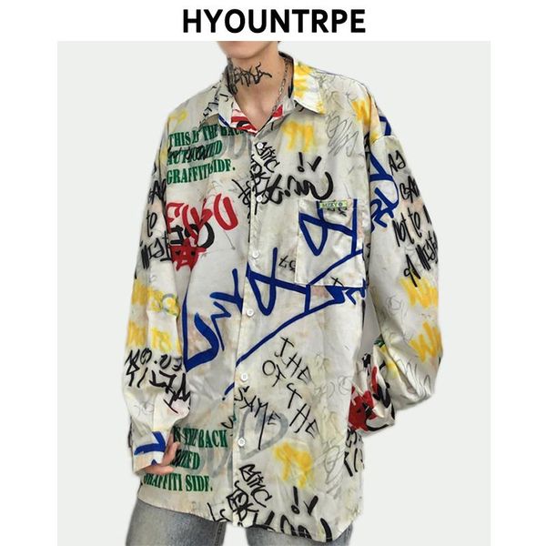 men's casual shirts oversize mens graffiti shirt streetwear men harajuku hip hop autumn long sleeve oversized, White;black
men's casual shirts oversize mens graffiti shirt streetwear men harajuku hip hop autumn long sleeve oversized, White;black