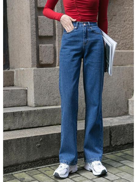 women's jeans dark blue high waist straight for women in summer thin wide leg pants autumn small style
women's jeans dark blue high waist straight for women in summer thin wide leg pants autumn small style