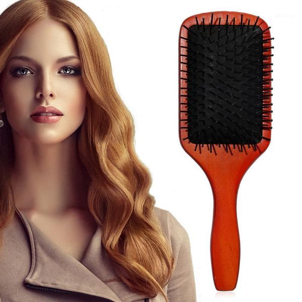 air cushion bag hairdressing straw comb straight hair curly scalp solid wood massage detangling1, Silver 
air cushion bag hairdressing straw comb straight hair curly scalp solid wood massage detangling1, Silver