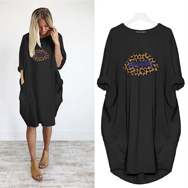 propcm plus size women summer fashion midi dress red lips print long sleeve pocket black loose vintage party casual vestidos femme, Black;gray
propcm plus size women summer fashion midi dress red lips print long sleeve pocket black loose vintage party casual vestidos femme, Black;gray