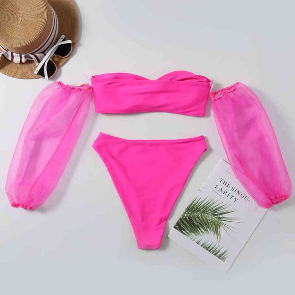 2021 mesh long sleeve off shoulder bikini waist swimsuit women twist swimwear female neon bikini set high cut bathing suiting
2021 mesh long sleeve off shoulder bikini waist swimsuit women twist swimwear female neon bikini set high cut bathing suiting