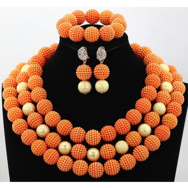 earrings & necklace shinny orange costume beads balls women jewelry set african wedding hx781, Silver
earrings & necklace shinny orange costume beads balls women jewelry set african wedding hx781, Silver