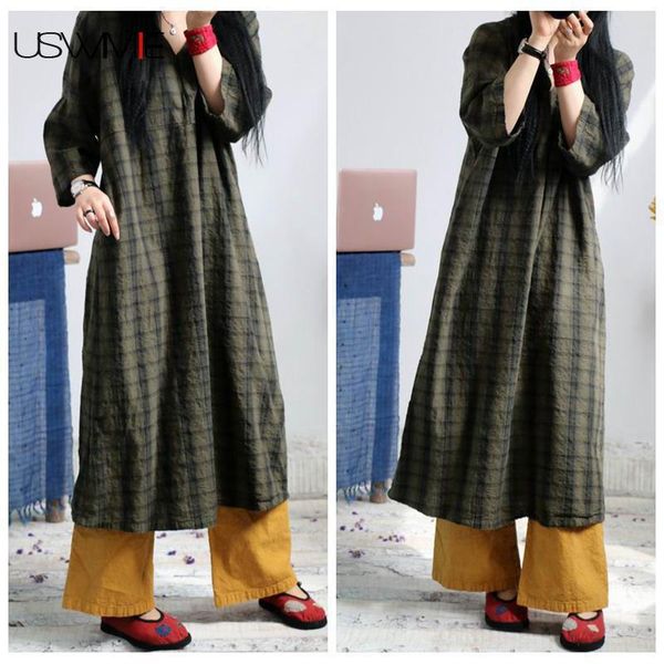 casual dresses uswmie 2021 spring women dress literature lattice v-neck long sleeve linen vestidos medium style loose comfort do old, Black;gray
casual dresses uswmie 2021 spring women dress literature lattice v-neck long sleeve linen vestidos medium style loose comfort do old, Black;gray