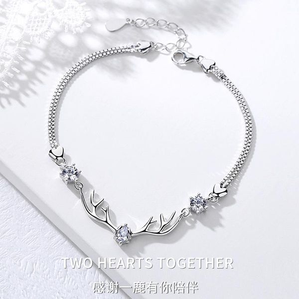 silver a deer have your bracelet small antler lady personality simplicity student sen department boudoir honey couple link, chain, Black
silver a deer have your bracelet small antler lady personality simplicity student sen department boudoir honey couple link, chain, Black