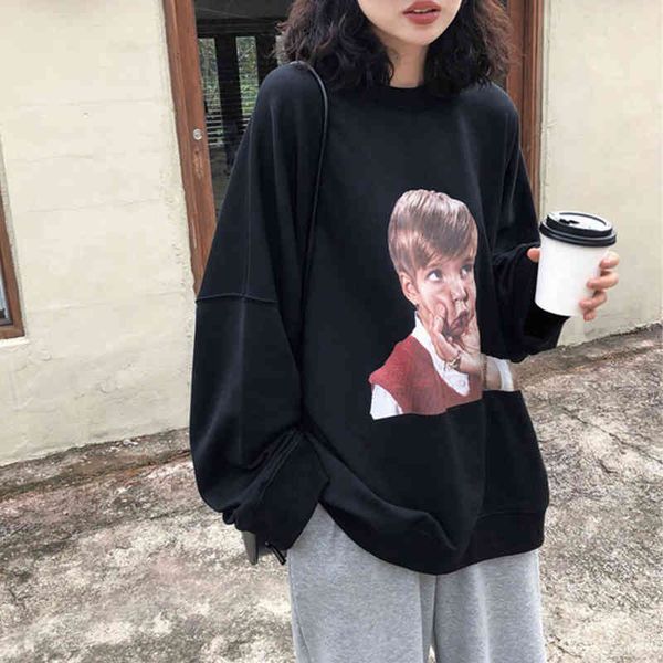 women's hoodies & sweatshirts funny boy face impression bf oversized woman's solid sweatshirt released autumn chic design pullover, Black
women's hoodies & sweatshirts funny boy face impression bf oversized woman's solid sweatshirt released autumn chic design pullover, Black