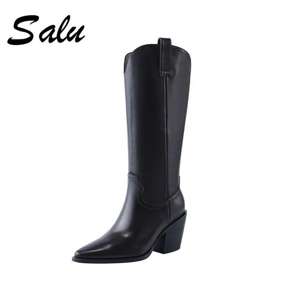 boots salu 2021 comfortable genuine leather shoes for women winter est knee high warm fashion wedding prom woman, Black
boots salu 2021 comfortable genuine leather shoes for women winter est knee high warm fashion wedding prom woman, Black