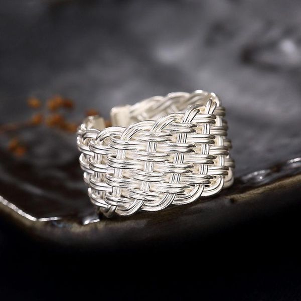 cluster rings s925 sterling silver original design rope exaggerated large opening adjustable women's ring, Golden;silver
cluster rings s925 sterling silver original design rope exaggerated large opening adjustable women's ring, Golden;silver
