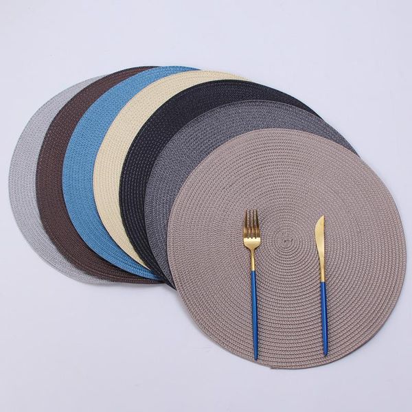 mats & pads 1pc round woven placemats pp waterproof dining table mat non-slip napkin disc bowl drink cup coasters kitchen decoration
mats & pads 1pc round woven placemats pp waterproof dining table mat non-slip napkin disc bowl drink cup coasters kitchen decoration