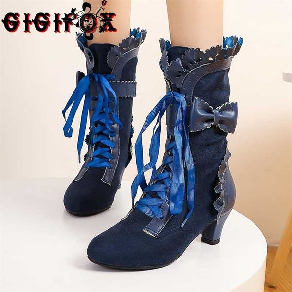 brand big size 43 sweet bowknot ruffles med heels shoelace gothic lolita style mid calf boots women shoes 211103, Black
brand big size 43 sweet bowknot ruffles med heels shoelace gothic lolita style mid calf boots women shoes 211103, Black