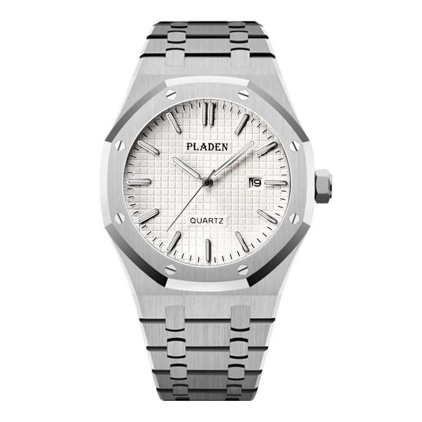 platen minous fashion leisure stainless steel calendar quartz waterproof sports men's watch, Slivery;brown
platen minous fashion leisure stainless steel calendar quartz waterproof sports men's watch, Slivery;brown