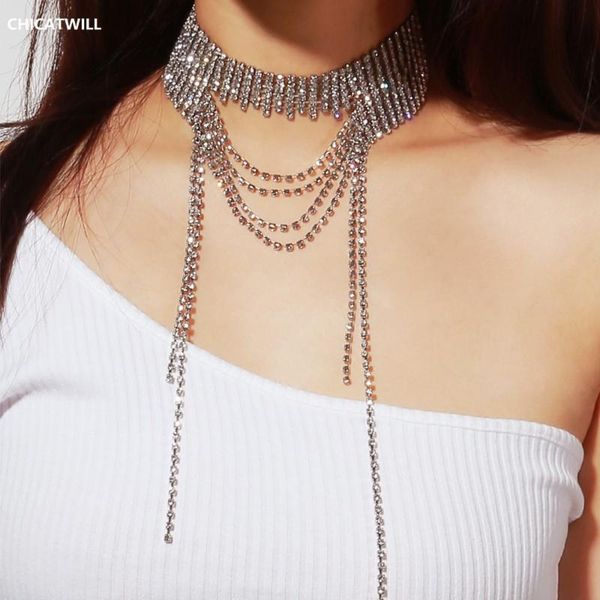Sweet Romantic Multilayer Luxury Sexy Shiny Long Chain Rhinestone Necklace For Women Night Club Party Chokers Statement Jewelry, Golden;silver
Sweet Romantic Multilayer Luxury Sexy Shiny Long Chain Rhinestone Necklace For Women Night Club Party Chokers Statement Jewelry, Golden;silver