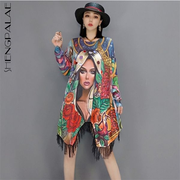 shengpllae temperament character printed dress women's summer round neck loose long sleeve tassel mini dresses 5c675 210427, White
shengpllae temperament character printed dress women's summer round neck loose long sleeve tassel mini dresses 5c675 210427, White