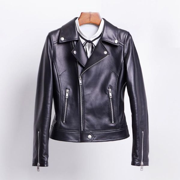 women's leather & faux aksr 2021 women genuine coat autumn style sheep skin jacket female short black motorcycle temperament
women's leather & faux aksr 2021 women genuine coat autumn style sheep skin jacket female short black motorcycle temperament