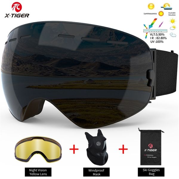 x-tiger ski goggles with skiing mask winter sport skiing protection anti-fog snowboard eyewear skiing yellow lens ski goggles 220110 
x-tiger ski goggles with skiing mask winter sport skiing protection anti-fog snowboard eyewear skiing yellow lens ski goggles 220110