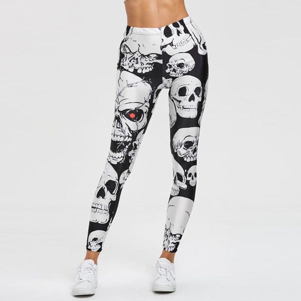 women casual skulls printed sports leggings workout exercises running pants stretch trouser women's, Black
women casual skulls printed sports leggings workout exercises running pants stretch trouser women's, Black