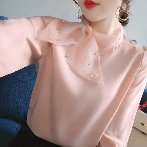 women's blouses & shirts long sleeve ol office shirt blouse blusas womens and chiffon bow tie lady plus size, White
women's blouses & shirts long sleeve ol office shirt blouse blusas womens and chiffon bow tie lady plus size, White