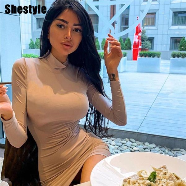 shestyle plus size solid elegant basic dress women 4 color high neck fashion sheath short club dresses casual, Black;gray
shestyle plus size solid elegant basic dress women 4 color high neck fashion sheath short club dresses casual, Black;gray