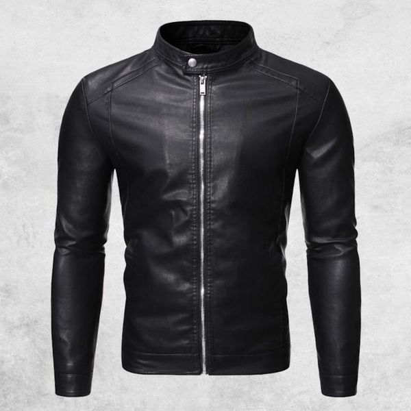 men's jackets motorcycle windbreaker zipper closure stand collar men jacket faux leather windproof slim outwear forparty, Black;brown
men's jackets motorcycle windbreaker zipper closure stand collar men jacket faux leather windproof slim outwear forparty, Black;brown