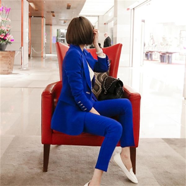 women's two piece pants 2-piece women's suit, small fashionable 2021 office large blue tight suit, White
women's two piece pants 2-piece women's suit, small fashionable 2021 office large blue tight suit, White