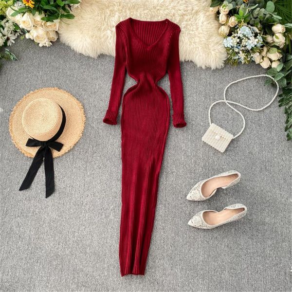 casual dresses korean fashion women knitting dress autumn winter basic solid knitted maxi elastic long sleeve vestidos female clothing, Black;gray
casual dresses korean fashion women knitting dress autumn winter basic solid knitted maxi elastic long sleeve vestidos female clothing, Black;gray