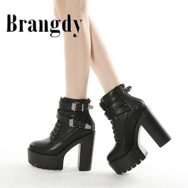 dress shoes large size high heels europe and the united states strap platform thick heel ankle boots, Black
dress shoes large size high heels europe and the united states strap platform thick heel ankle boots, Black