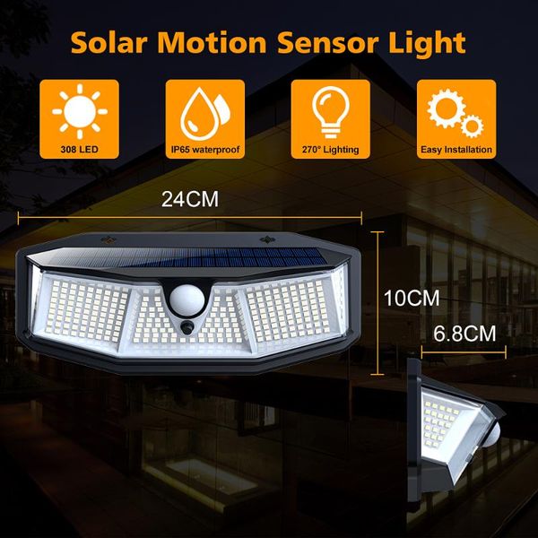 solar lamps 308 led light outdoor lamp powered sunlight pir motion sensor waterproof lights for garden decoration
solar lamps 308 led light outdoor lamp powered sunlight pir motion sensor waterproof lights for garden decoration
