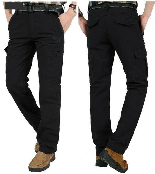 men's pants winter thick fleece casual men cotton military tactical baggy cargo double layer plus velvet warm thermal trousers, Black
men's pants winter thick fleece casual men cotton military tactical baggy cargo double layer plus velvet warm thermal trousers, Black