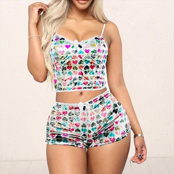 2pcs velvet fashion women sleepwear spaghetti strap shorts pajama set ladies female, Black;red
2pcs velvet fashion women sleepwear spaghetti strap shorts pajama set ladies female, Black;red