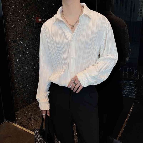 men's casual shirts fashion men fold shirt long sleeve peaked lapel chic streetwear blouse korean style white/khaki camisas v4e7, White;black
men's casual shirts fashion men fold shirt long sleeve peaked lapel chic streetwear blouse korean style white/khaki camisas v4e7, White;black