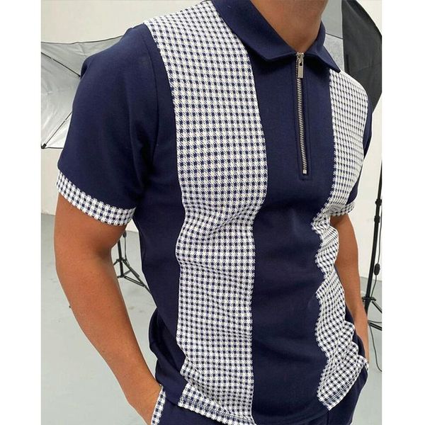 men's polos summer shirt 2021 national stitching grid stripe shirts brand men short-sleeved tees man clothes, White;black
men's polos summer shirt 2021 national stitching grid stripe shirts brand men short-sleeved tees man clothes, White;black