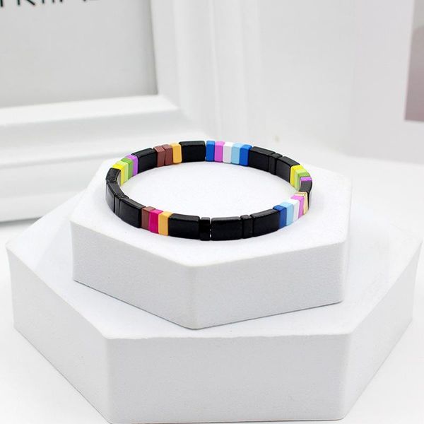 charm bracelets diy enamel macaron fashion women's bracelet bohemian square rainbow elastic bangle stacking jewelry accessories, Golden;silver
charm bracelets diy enamel macaron fashion women's bracelet bohemian square rainbow elastic bangle stacking jewelry accessories, Golden;silver