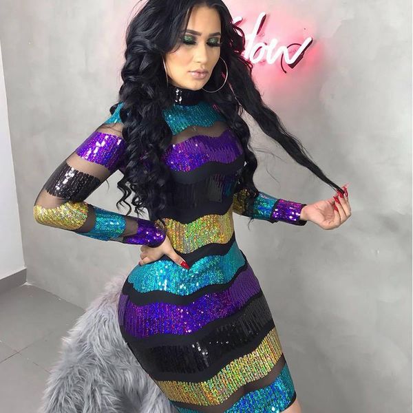 mesh sheer striped sequin dress women turtleneck long sleeve bodycon mini elegant club sparkly party dresses vestidos casual, Black;gray
mesh sheer striped sequin dress women turtleneck long sleeve bodycon mini elegant club sparkly party dresses vestidos casual, Black;gray